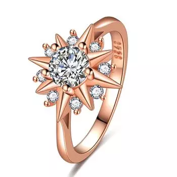 Браслет-кольцо с шестиконечной звездой, креативное кольцо в форме звезды из розового золота, кольцо со сверкающей звездой 10