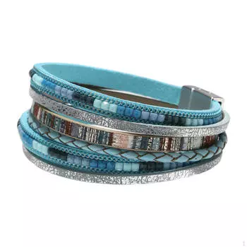 Браслет Конверт Bohy Boho Подарок на день рождения Сделано вручную Украшение Креативный Многослойный синий