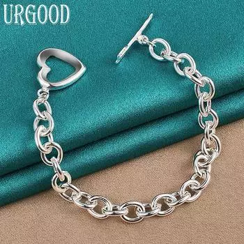 Браслет-круг из стерлингового серебра 925 пробы, женские и мужские очаровательные украшения 20cm