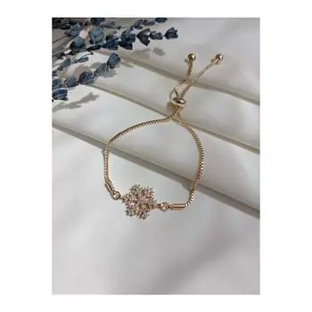 Браслет Лифт Снежинка Золотого Цвета