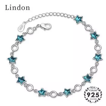 Браслет Lindon с синей звездой для женщин, модные ювелирные изделия, студенческие подарки, сладкий нежный аксессуар для свиданий, юбилей синий