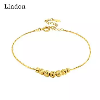 Браслет Lindon, ювелирные изделия, геометрические бусины, браслеты-цепочки, модный тонкий свадебный подарок для женщин и подруг серебряный