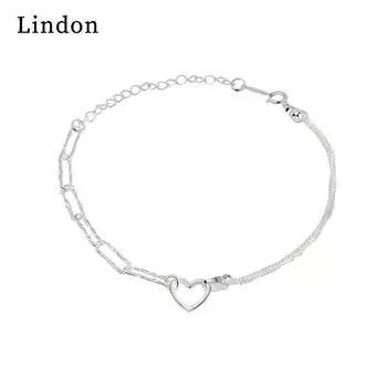 Браслет Lindon, ювелирные изделия, геометрические бусины, браслеты-цепочки, модный тонкий свадебный подарок для женщин и подруг серебряный