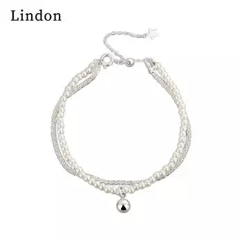 Браслет Lindon, ювелирные изделия, геометрические бусины, браслеты-цепочки, модный тонкий свадебный подарок для женщин и подруг серебряный