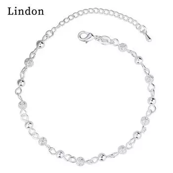 Браслет Lindon, ювелирные изделия, геометрические бусины, браслеты-цепочки, модный тонкий свадебный подарок для женщин и подруг серебряный