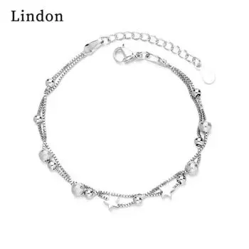 Браслет Lindon, ювелирные изделия, геометрические бусины, браслеты-цепочки, модный тонкий свадебный подарок для женщин и подруг серебряный