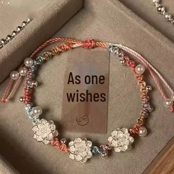 Браслет «Лотос водяной лилии»: 2025 плетеные украшения в китайском стиле для женщин Lotus Rope Bracelet