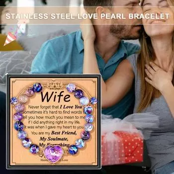 Браслет Love Heart из искусственного опала 8 мм, фиолетовый камень, регулируемая бусина ручной работы, плетеная веревка для женщин E