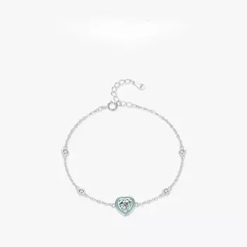 Браслет Love из стерлингового серебра 925 пробы с сладкой эмалью в стиле Instagram, ювелирные изделия в форме сердца в форме сердца для женщин Adjustable size