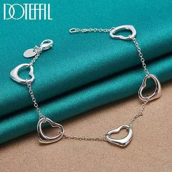 Браслет «Любовь» Серебряные романтические украшения 20cm