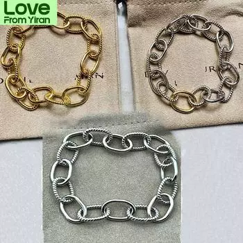 Браслет Madison Chain Medium с 18-каратным золотом, 11 мм белый