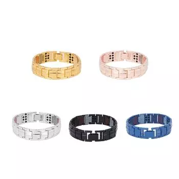 Браслет магнитотерапии уменьшает электростатический заряд, улучшает сон, снижает вес, стильный браслет из титановой стали Gold