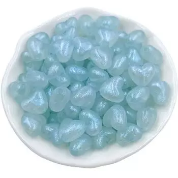 Браслет Макаронс Акриловые украшения Изготовление Мода 10 шт. для ожерелья Сердце любви/Фонарь Свободные бусины DIY Материалы для рукоделия бусины Heart синий