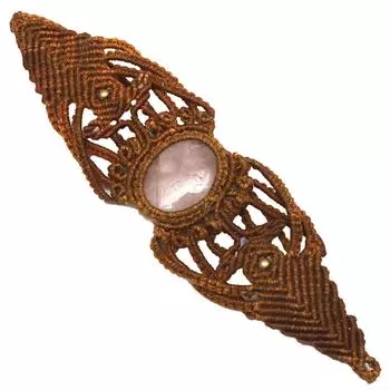 Браслет Макраме Розовый кварц Натуральный Регулируемые Бусины Целебный Драгоценный Камень Кристалл