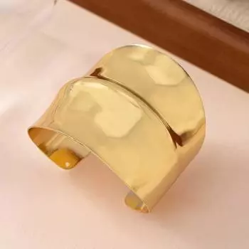 Браслет-манжета Cold Wind, железный открытый браслет, минималистский стиль, плиссированный браслет, модный аксессуар gold-style 1