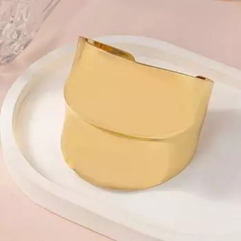 Браслет-манжета Cold Wind, железный открытый браслет, минималистский стиль, плиссированный браслет, модный аксессуар gold-style 1