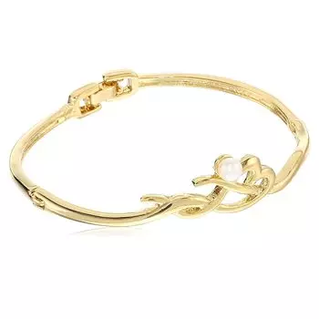 Браслет-манжета Estele с каллиграфическим жемчугом и родиевым покрытием