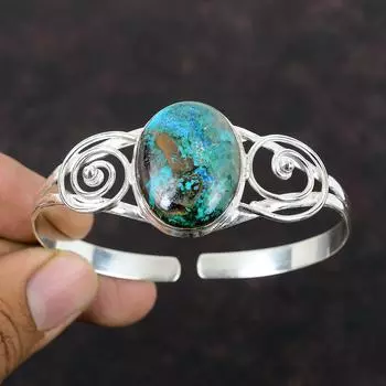 Браслет-манжета из драгоценного камня шаттукит, браслет из стерлингового серебра 925 пробы, браслет-манжета ручной работы, регулируемый браслет для подарков, ювелирные изделия для помолвки