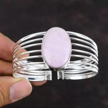 Браслет-манжета из фосфосидеритового драгоценного камня, браслет ручной работы, ювелирные изделия из стерлингового серебра 925 пробы, регулируемый браслет ручной работы, браслет-манжета, подарки на помолвку