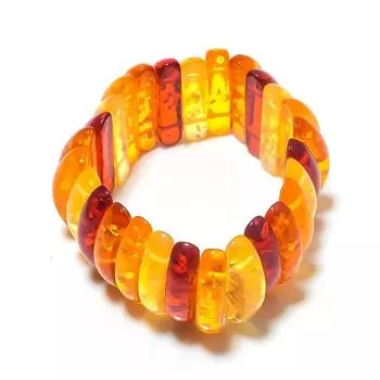Браслет-манжета из натурального балтийского янтаря ручной работы, регулируемый p8l91