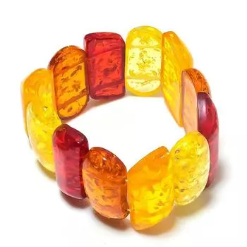 Браслет-манжета из натурального балтийского янтаря ручной работы, регулируемый f1L25