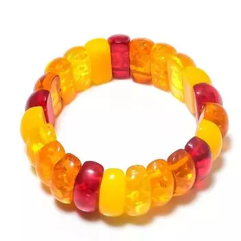 Браслет-манжета из натурального балтийского янтаря ручной работы, регулируемый P6I46