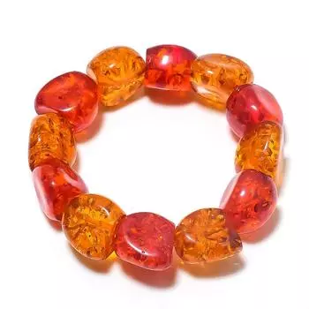 Браслет-манжета из натурального балтийского янтаря ручной работы, регулируемый z2c79