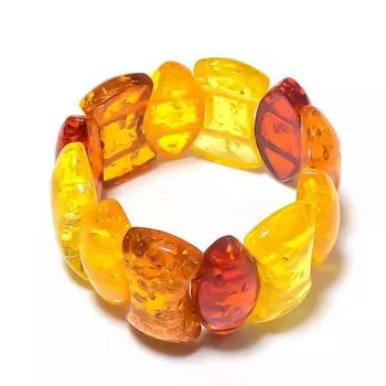 Браслет-манжета из натурального балтийского янтаря ручной работы, регулируемый S4U18