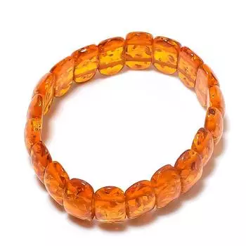 Браслет-манжета из натурального балтийского янтаря ручной работы, регулируемый v7W02