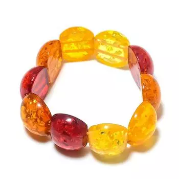 Браслет-манжета из натурального балтийского янтаря ручной работы, регулируемый M4N94