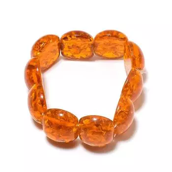 Браслет-манжета из натурального балтийского янтаря ручной работы, регулируемый Z6c62