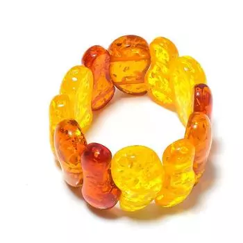 Браслет-манжета из натурального балтийского янтаря ручной работы, регулируемый A1c73