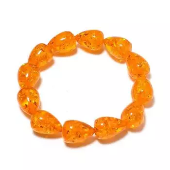 Браслет-манжета из натурального балтийского янтаря ручной работы, регулируемый m4u88