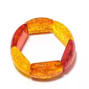 Браслет-манжета из натурального балтийского янтаря ручной работы, регулируемый k4P60