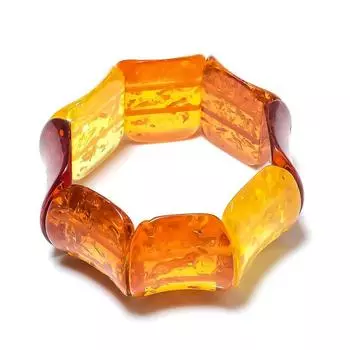 Браслет-манжета из натурального балтийского янтаря ручной работы, регулируемый T7t86
