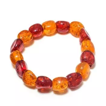 Браслет-манжета из натурального балтийского янтаря ручной работы, регулируемый Z9z95