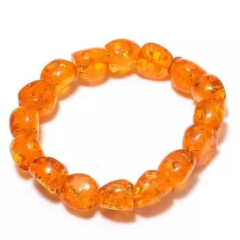 Браслет-манжета из натурального балтийского янтаря ручной работы, регулируемый T2i69