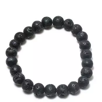 Браслет-манжета из натурального черного оникса ручной работы, регулируемый R6O61