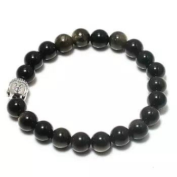 Браслет-манжета из натурального черного оникса, регулируемый, ручной работы, w6a21