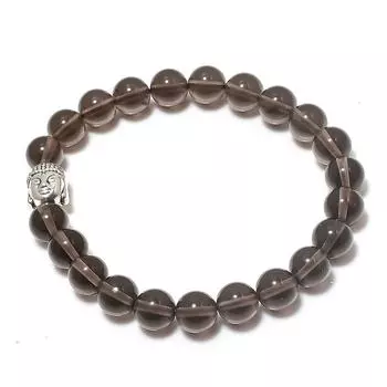 Браслет-манжета из натурального дымчатого топаза ручной работы, регулируемый z6o33