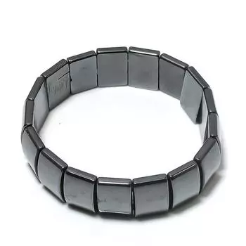 Браслет-манжета из натурального гематита, регулируемый, ручной работы H7n36