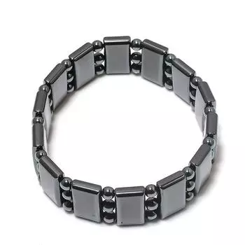 Браслет-манжета из натурального гематита ручной работы, регулируемый N1v35