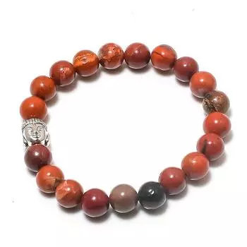 Браслет-манжета из натурального камня сердолик ручной работы, регулируемый K2R46