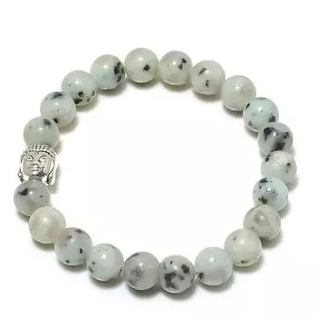 Браслет-манжета из натурального лунного камня, регулируемый, ручной работы, w1C22