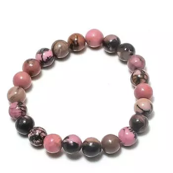 Браслет-манжета из натурального родонита ручной работы, регулируемый E7s73