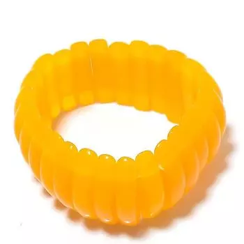 Браслет-манжета из натурального желтого оникса ручной работы, регулируемый q5B19