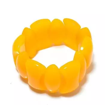 Браслет-манжета из натурального желтого оникса ручной работы, регулируемый y6U93