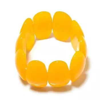 Браслет-манжета из натурального желтого оникса ручной работы, регулируемый E4I44