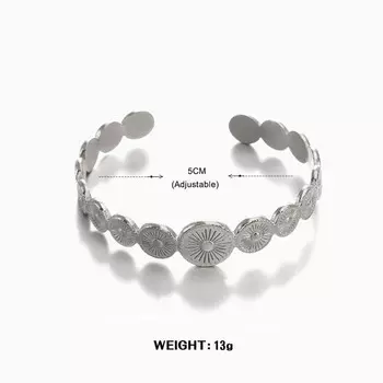 Браслет-манжета из нержавеющей стали для женщин, винтажный золотистый цвет, геометрический, регулируемый, браслет-манжета, ювелирное украшение, подарок, новый