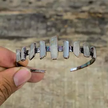 Браслет-манжета из перламутра и драгоценных камней, медный браслет, изготовленный гальваническим способом, регулируемый браслет-манжета ручной работы, ювелирные изделия из меди, изготовленные гальваническим методом для подарков